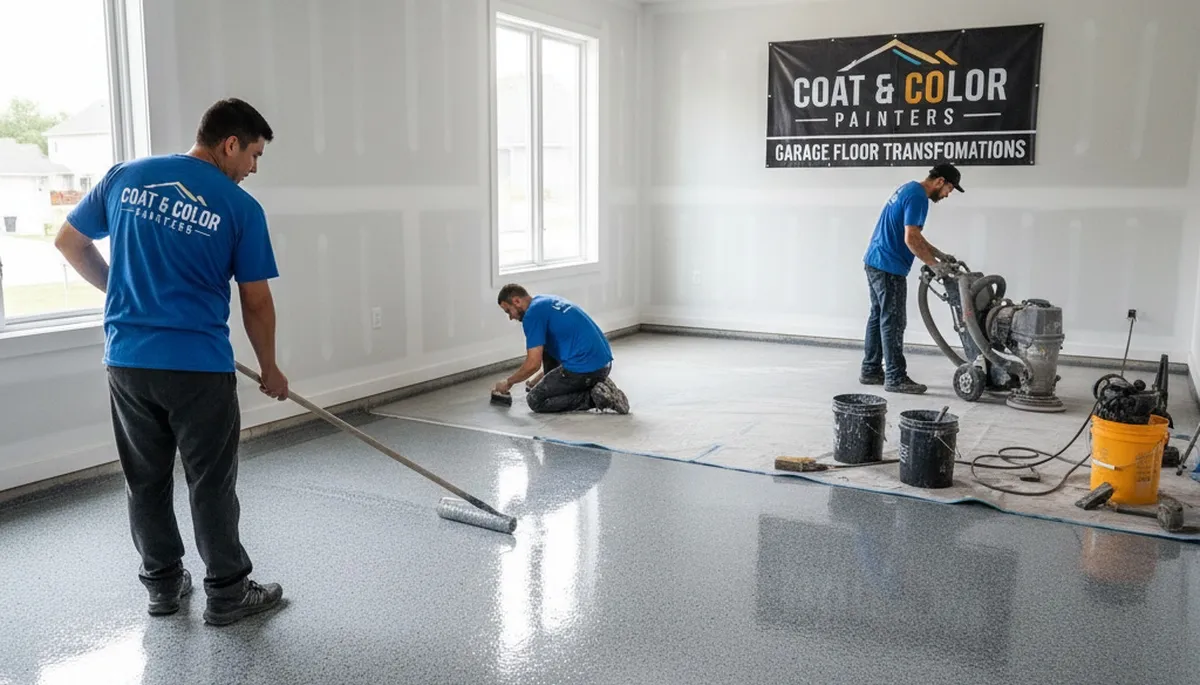 Professional epoxy garage floor coating in Memphis, TN protecting concrete with a glossy finish