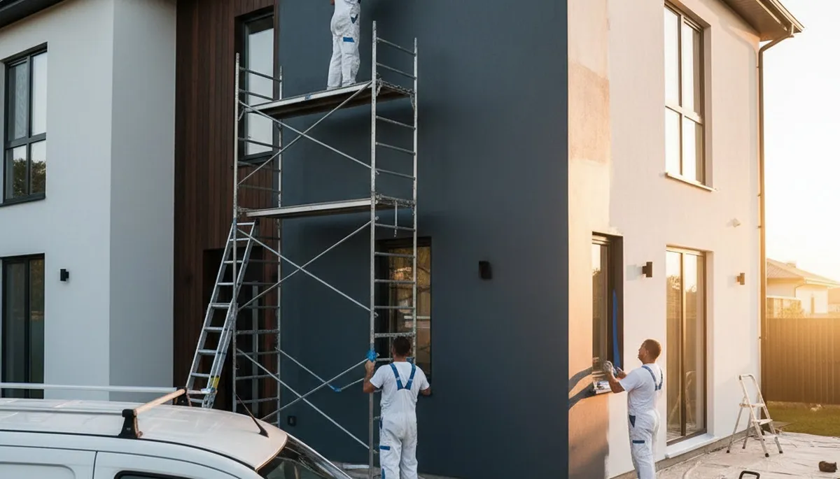 Professional house painters working on home exterior in Memphis TN